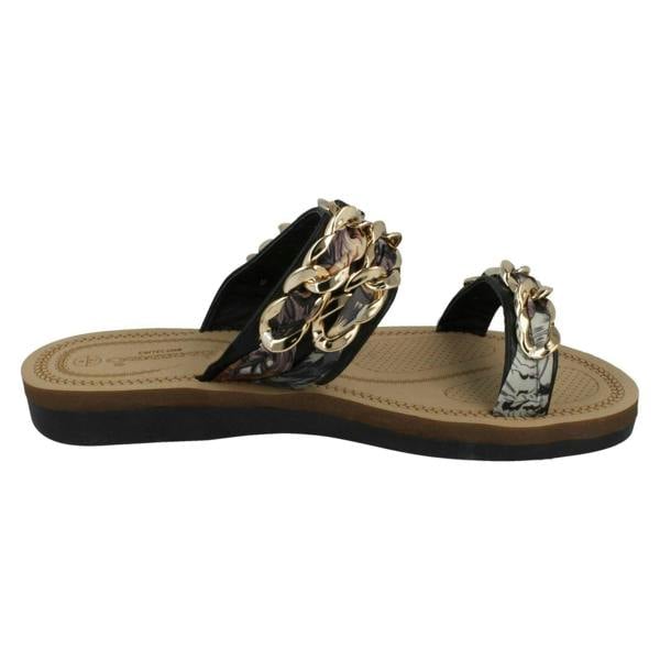 Savannah Ladies Savannah Flat Double Braided Strap Sandals