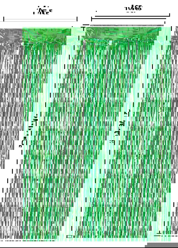 Cheetah Metallic Tinsel Curtain, 2M x 1M Green