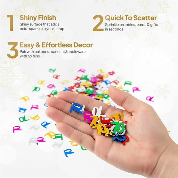 70th Birthday Multicolour Foil Confetti Pack for Party Tables, 1, 2 or 4 Pack Options image 8