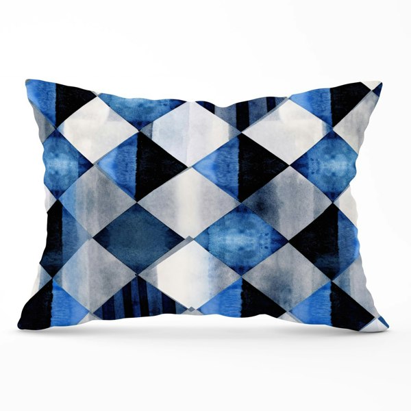 Warren Reed Square Checkered Pattern Cushions