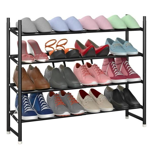 Dyzi 4 Tier Metal Shoe Rack Freestanding Footwear Storage Organiser