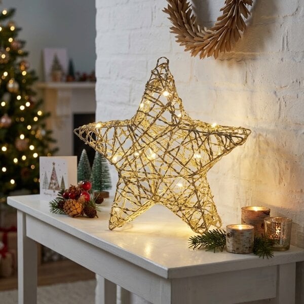 Garden Greatness Gold Weave Metal Christmas LED Light Decoration
