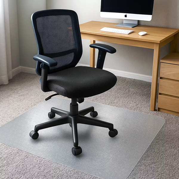 Floortex Cleartex® TrYlok® PVC Rectangular Chair Mat Low Pile Carpets up to 6mm