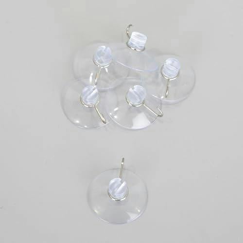 43mm Clear Suction Cup Hooks, Pack of 6 for Bathrooms, Kitchens and Smooth Surfaces image 7