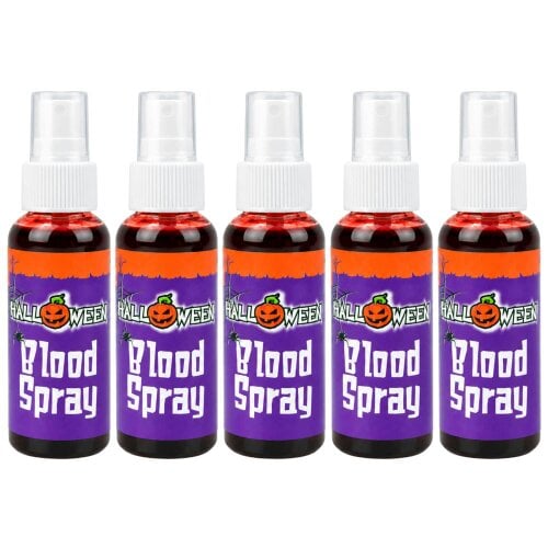 Shatchi Blood Spray 10 Pack Fake Blood Spray for Halloween Costumes, SFX and Theatrical Makeup - 5 Pack - Red - Party bundle