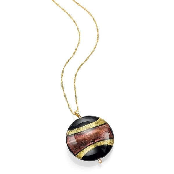 Pia Shaded Intrigue Plum Murano Glass Pendant Necklace