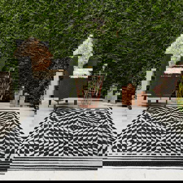 JVL The Gardener Reversible Tile Design Outdoor Patio Rug 150x210cm