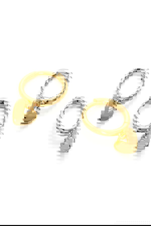 14k Gold Love Heart Hoop Earrings - Earrings - Elk & Bloom