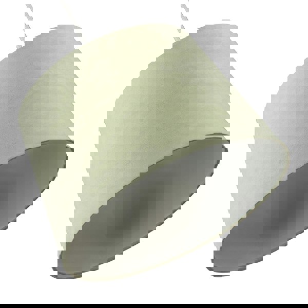 Olive Green Velvet 12 Inch Drum Lamp Shade with White Cotton Inner Image 5