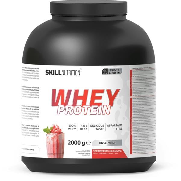 Skill Nutrition Whey Protein Powder, Strawberry Milkshake - 2000g