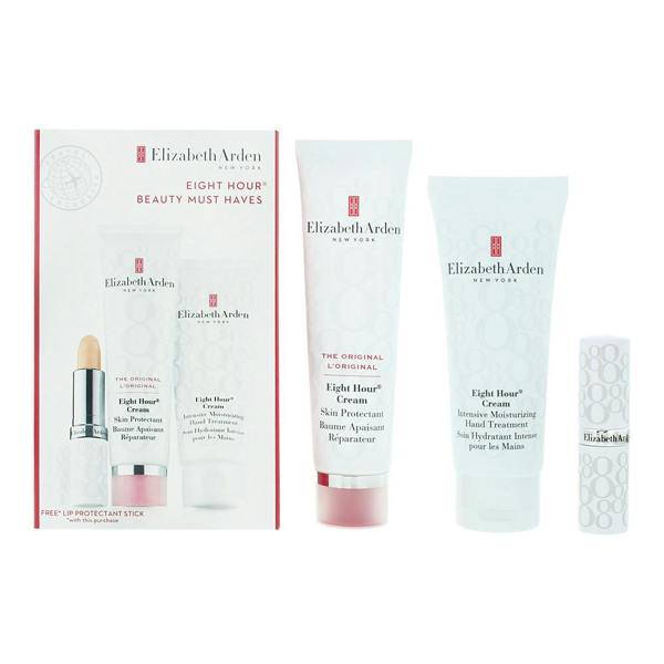 Elizabeth Arden Eight Hour Cream Gift Set Face Cream 50ml, Hand Cream 75ml and Lip Protect