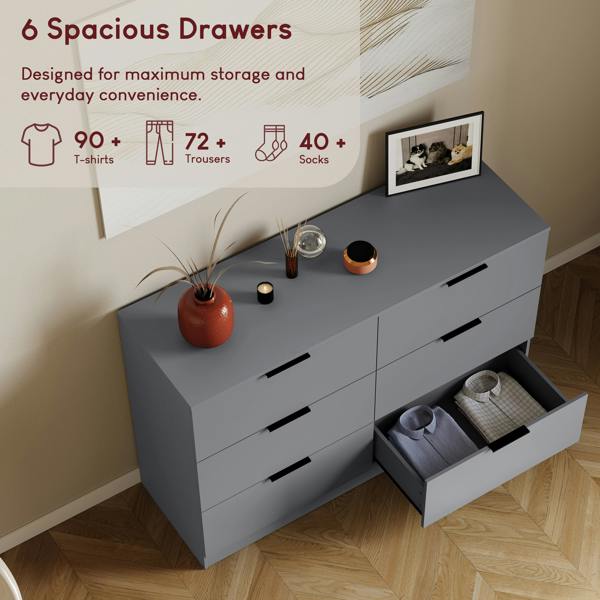 Vida Designs Trega 6 Drawer Chest, Black