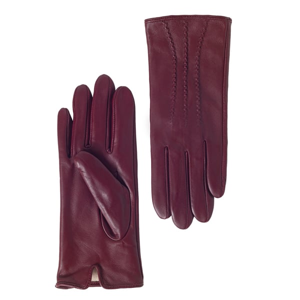 Quivano Womens Leather Gloves With 3 Stripe Detail