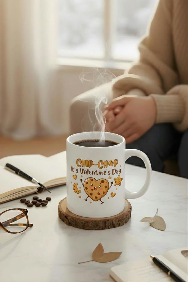 Dyzi It’s Valentine’s Day Chip-Chop Printed Mug Valentine’s Day Gift