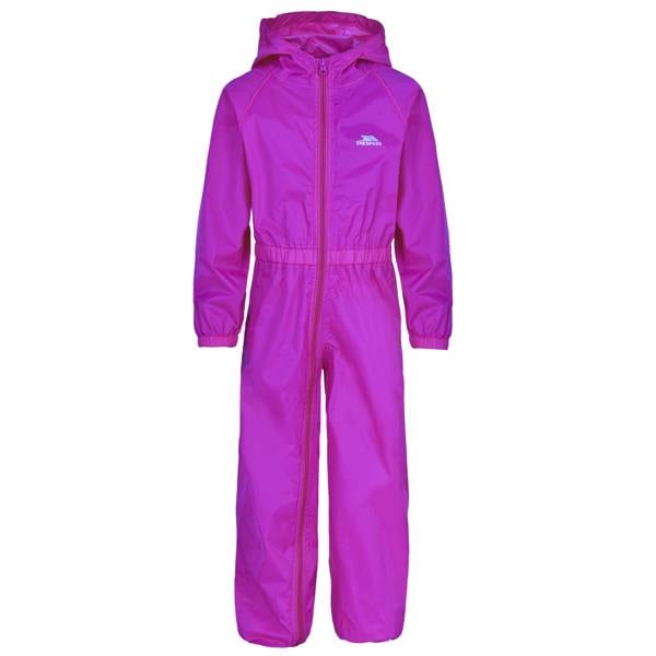 Trespass Childrens/Kids Button Rain Suit - Purple Orchid - 