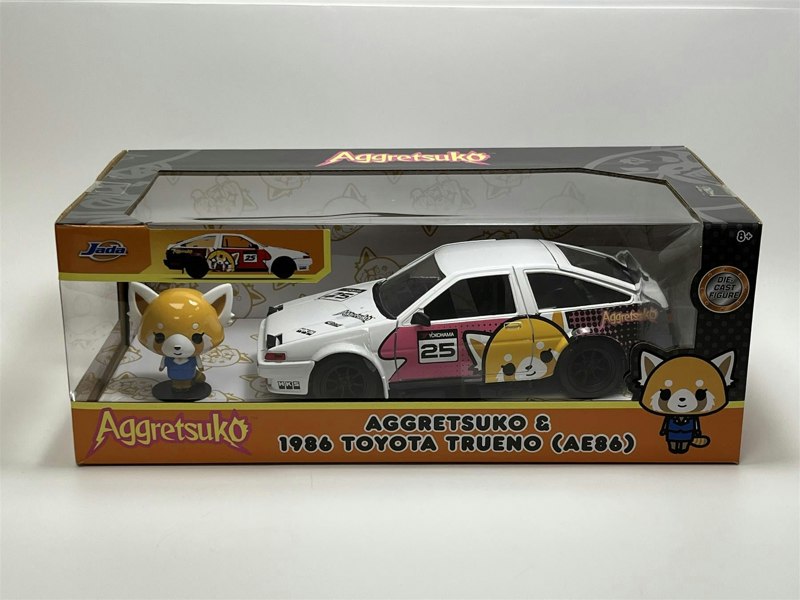 Jada Aggretsuko Figure and 1986 Toyota Trueno AE86 1:24 Scale 33725 253255056