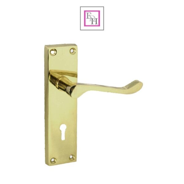 EDH Door Hardware Lock Door Handles Modern Brass Victorian Scroll Interior Door Handle 2 Pairs+