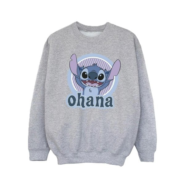 Disney Girls Lilo And Stitch Ohana Circle Sweatshirt - Sports Grey