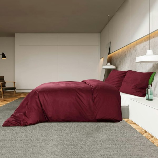 Berkfield Duvet Cover Set Bordeaux 140x200 cm Light-weight Microfiber
