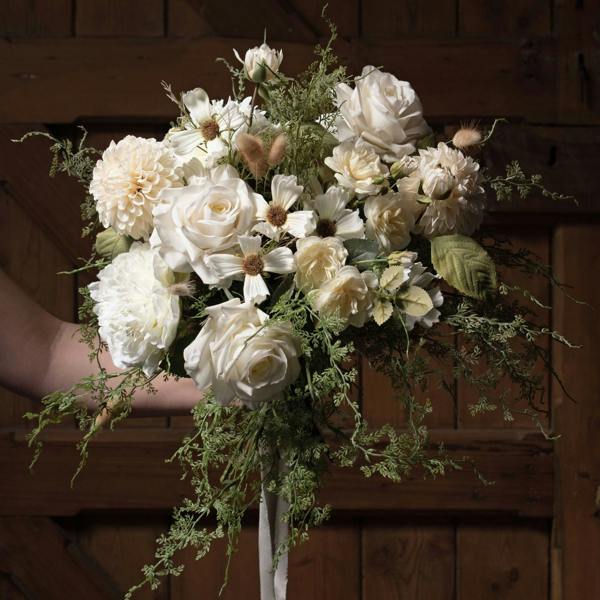 Wyld Haus Set of 3 Artificial Flowers White Dahlia Stems