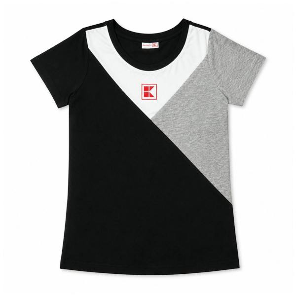 Tex-ass Kaufland Women's Black Grey and White 100% Cotton T-Shirt Size XL