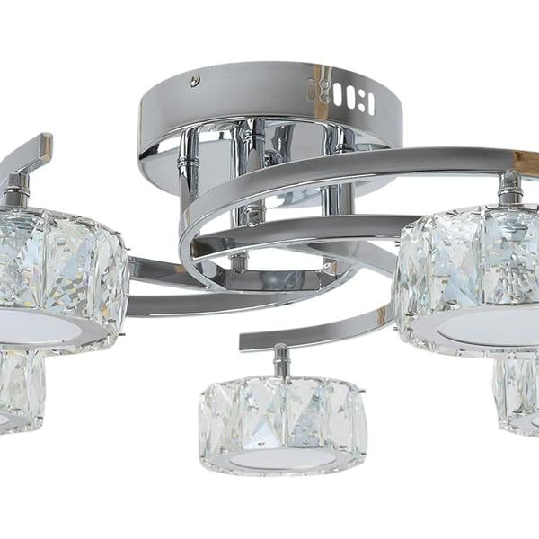 Pagazzi Lighting Dilan 5-Light Polished Chrome LED Semi-Flush Ceiling Light