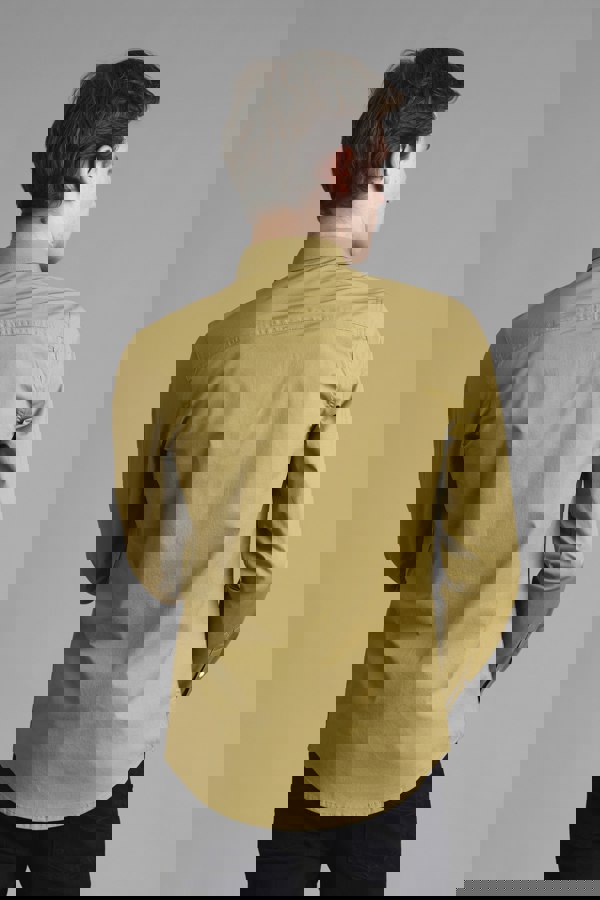 ENORSIA Men's Solid Long Sleeve Regular Fit Shirt