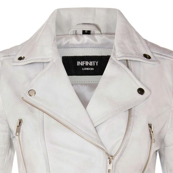 Womens Brando Cropped Leather Jacket-Longtown - Upperclass Fashions 