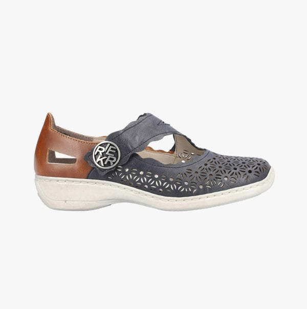 Rieker 413G4-14 Womens Shoes - Blue Multi