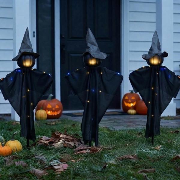 Garden Greatness 3 Pack Eerie Witch LED Halloween Stake Lights