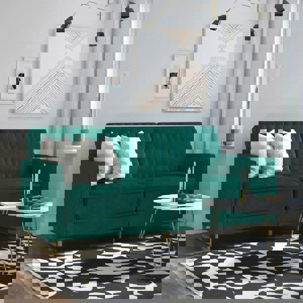 Dorel Home Skylar Sofa Bed in Velvet Green