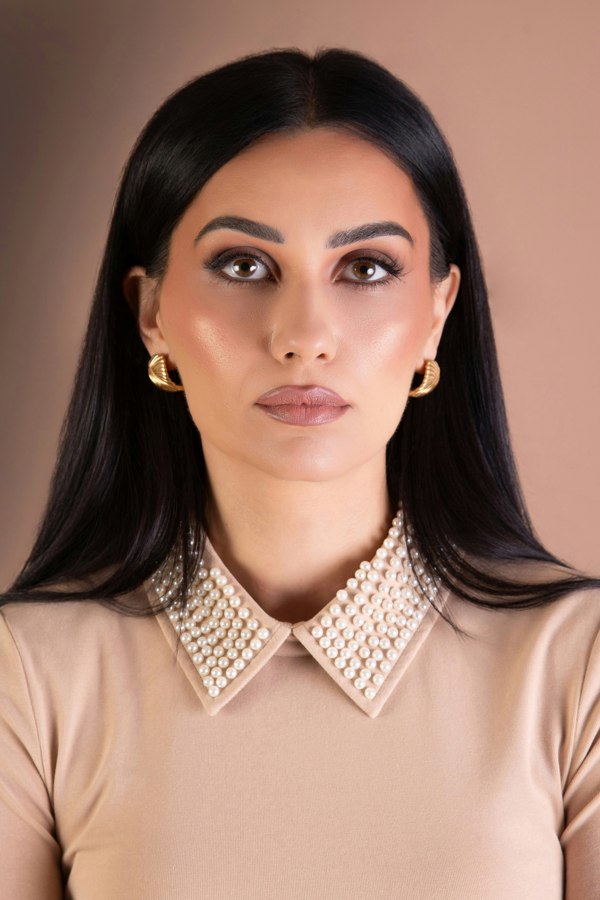 BALOU WOMENS PEARL COLLAR TOP NUDE