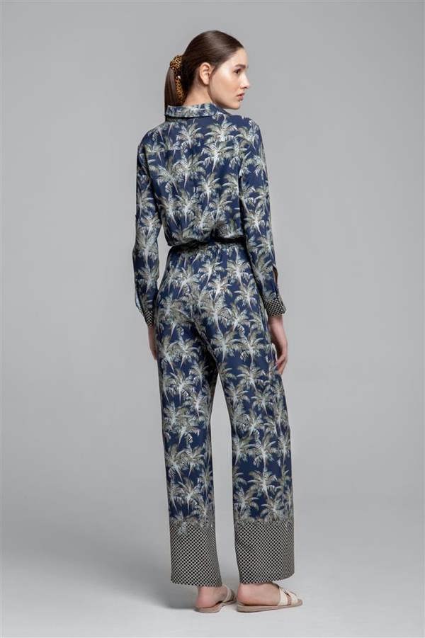 Rumour London Tammie jungle print shirt style jumpsuit