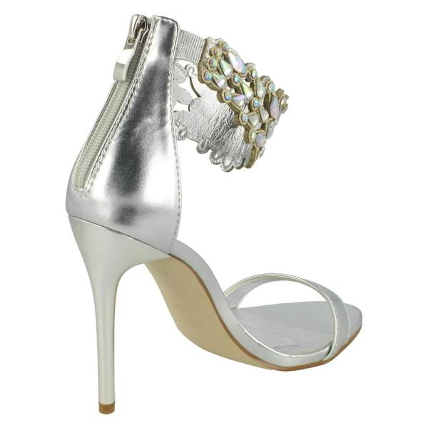 Anne Michelle Ladies Anne Michelle Jewelled Ankle Strap Heeled Sandals F10862