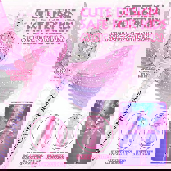 deAO Toys Bubble Machine for Kids Princess Bubble Wand Blower with Musical & Light Up