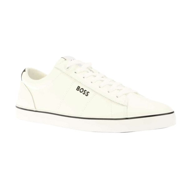 Boss Mens Jodie Leather Tennis Trainers - White