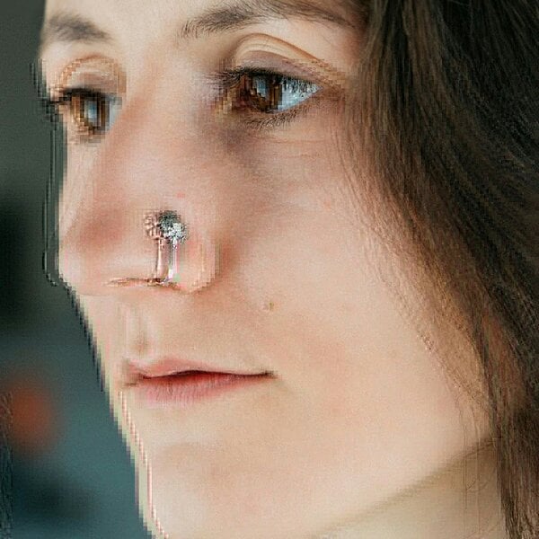 The Colourful Aura Round Oxidised German Antique Silver Non Pierced Clip on Boho Gypsy Nose Pin