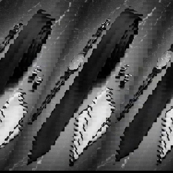 TruClothing Men's Black Classic Formal Satin Tie