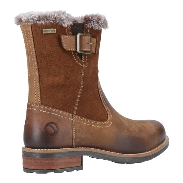 Cotswold Kemerton Leather Women's Tan Winter Mid Calf Boots