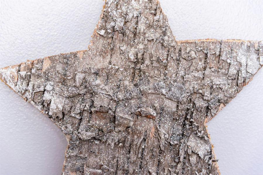 2cm Birch Bark Wooden Star Wall Hanging Decoration for Natural Christmas Styling image 5