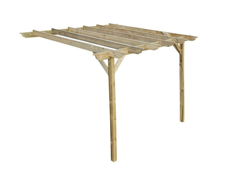 Arbor Garden Solutions Wall Mounted Wooden Pergola Kit - Longhorn Design