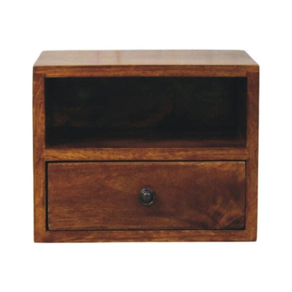 Wyld Haus Cortina 1 Drawer Mango Wood Wall Mounted Bedside Table