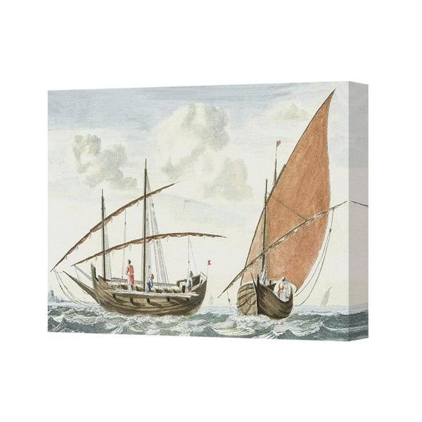 Benjamin Tate Design Vintage Sailboats Canvas Wall Art Seascape Print For Home