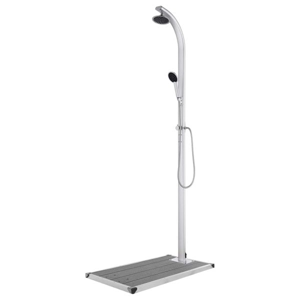 Berkfield Garden Shower with Grey Base 220 cm Aluminium