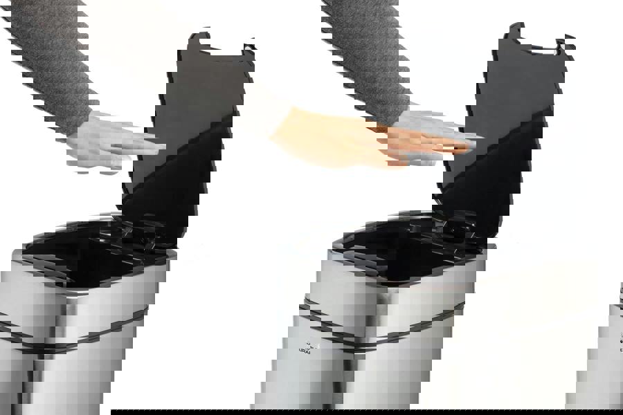 Durable Motion Sensor Bin | Smart Automatic Steel Kitchen Waste Bin | 21L Silver