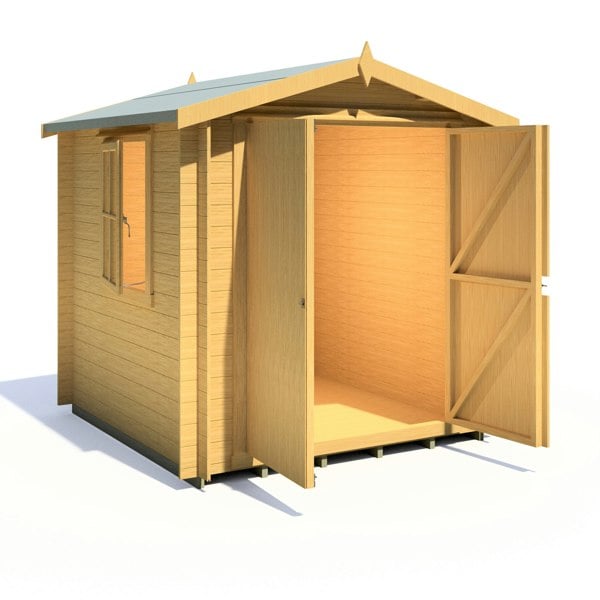 Shire Bradley 7x7 Log Cabin 19mm interlock Cladding - Best Shed