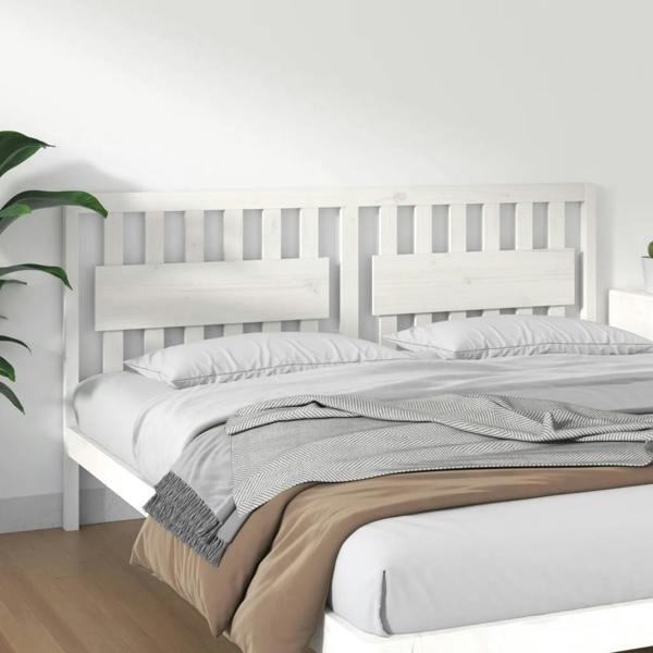 Berkfield Bed Headboard White 185.5x4x100 cm Solid Wood Pine