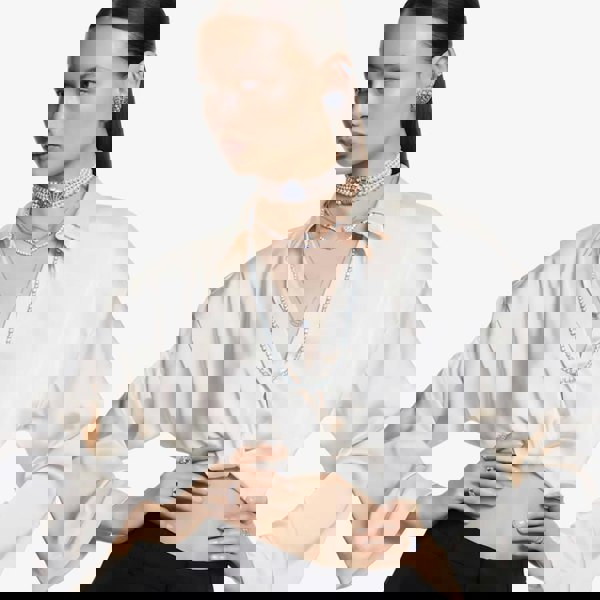 Swarovski Idyllia Rhodium Plated Blue Crystal Shell Necklace 5689195