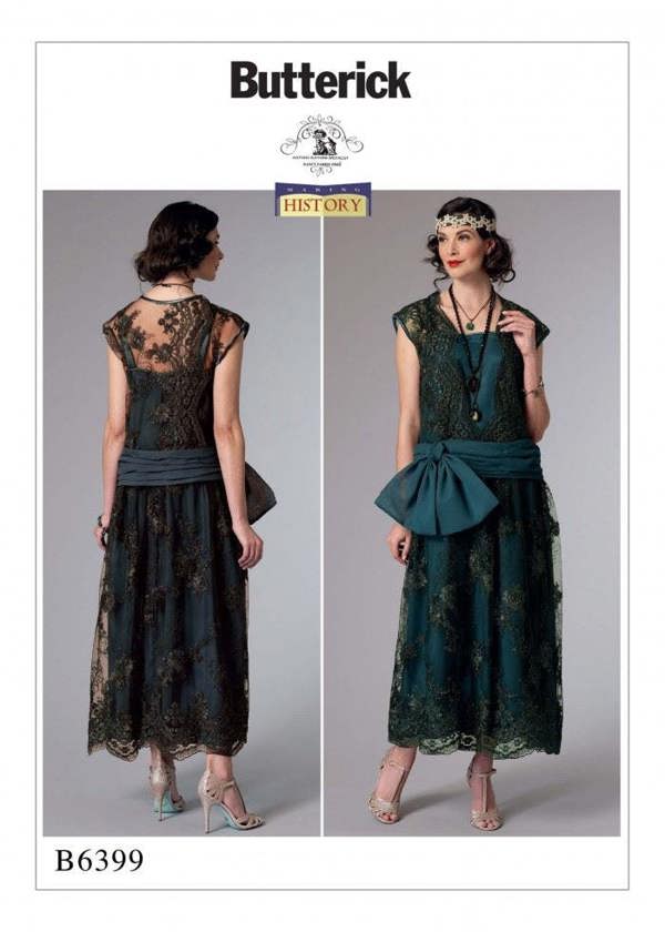Butterick Sewing Pattern 6399, Dresses, Vintage Style for Women, 6-8-10-12-14 - Intermediate