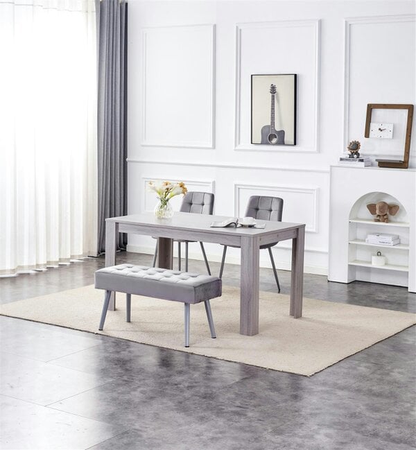 Kosy Koala Dining Table and 2 Chairs With Bench Grey 2 Grey Velvet Chairs Wood Table Dining Set Furniture